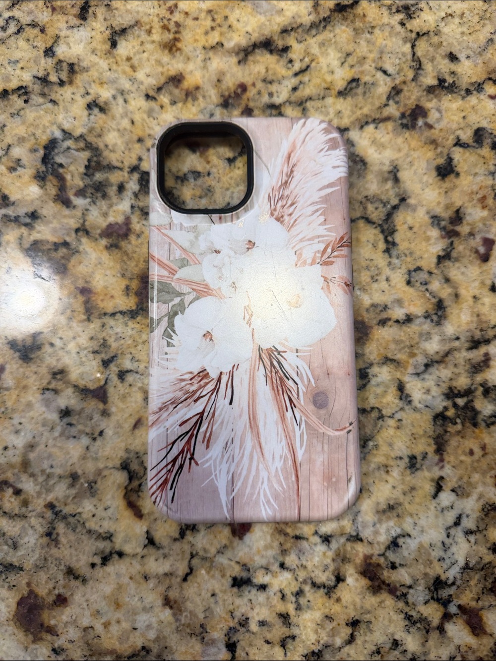 Floral Pink Woodgrain Phone Case - Compatible Cell Phone for iPhone 15
